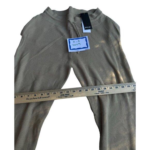 NWT Nasty Gal Womens Ribbed Knit Joggers With Drawstring Waist Beige Size L - Picture 11 of 11
